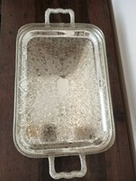 Silver-plated vintage large decorative tray