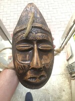 African ceramic mask, old, in good condition, wall decoration, 24 cm