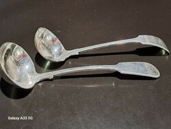 Vintage extra solid extra silver plated english sauce spoon serving spoon duo marked