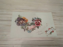 Antik Üdvözlő képeslap. Kézzel készített.