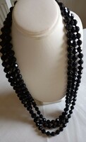 Vintage 166cm black stone flapper necklace