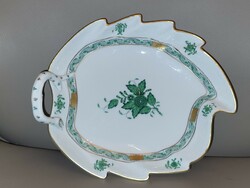 Green appanyi leaf-shaped serving bowl from Herend