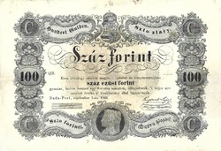 100 Forint 1848 Kossuth banknote in restored condition 1.