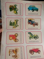 Retro Polish world car sticker board 8 stickers