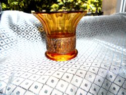 Jelzett Walther arany frízzel  díszített  cseh üveg pohár