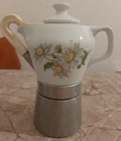 Hollóházi porcelán Margaréta virágmintás Kávéfőző