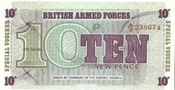 10 pence 1972 British Armed Force katonai Anglia UNC