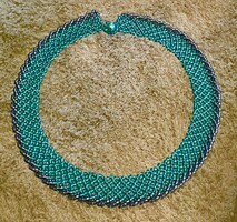 Peacock blue dark turquoise pearl neck blue extravaganza