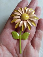 Antique vintage retro enameled flower kituzo brooch