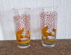 Retro children's glass cup - ducks -