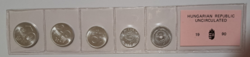 1990 Circulation series, penny series, only 10,000 pieces of the 2 and 5 pennies were produced