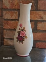 Hollóházi porcelán rózsás váza 30 cm magas