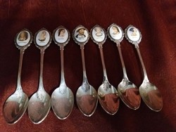 Viii. Set of silver-plated spoons decorated with portraits of Henrik and his six wives!