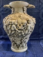 Capodimonte marked putto faun head vase
