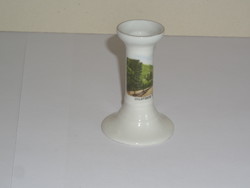 Antique, old porcelain candle holder, souvenir (Lillafüred promenade)