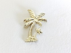 Silver-colored, palm tree-shaped brooch, pin