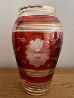 Csiszolt Bohemia váza