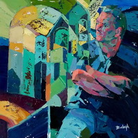 Tibor Balogh: portrait, oil painting