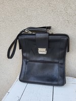 Retro, leather, men's shoulder and hand briefcase