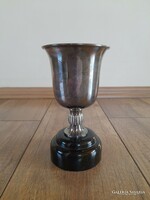 Old silver baptismal glass and chalice
