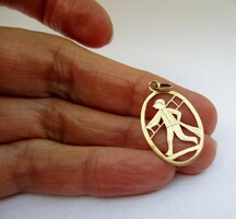 Very nice old chimney sweep luck pendant 14kt gold