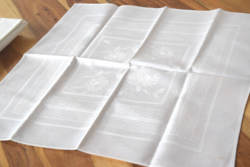 Never used 10 pcs old art deco damask napkin tea towel tablecloth set 54 x 52
