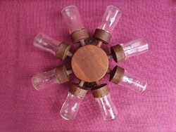 Digsmed danmark rotatable wall spice holder from 1979, teak wood, with ball bearings
