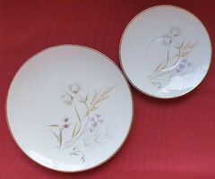 Hutschenreuther Bavaria német porcelán reggeliző tányérpár csészealj kistányér tányér hiányos