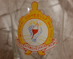 Mátrai Egyesült MG TSZ Szücsi Gyöngyöspata-Tarján feliratú üvegpohár