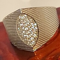 Art deco style genuine silver ring