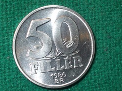 50 Filér 1986 ! It was not in circulation! Greenish!