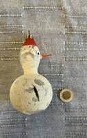 Régi retro  ,üveg  Karácsonyfadísz hóember