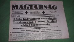Antik 1940.november 16. MAGYARSÁG  - NYILAS KERESZTES NÁCI újság GYŰJTŐI állapot a képek szerint