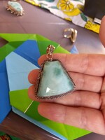 Silver pendant made of Larimár gemstone from the Dominican Republic!