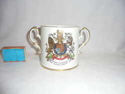 Queen Elizabeth II. 1952 Silver Jubilee 1977 - Royal Stafford porcelán kétfülű emlék csésze, bögre