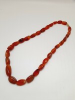 Mineral necklace, carnelian (?)