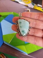 Larimár gemstone silver pendant from the Dominican Republic!