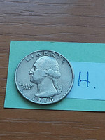 Usa 25 cents 1/4 dollar 1978 quarter, george washington #h