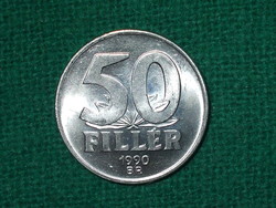50 Filér 1990! It was not in circulation! Greenish!