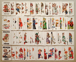 For collectors 4 decks retro vintage black péter sürtos peti piatnik quartet card game card deck