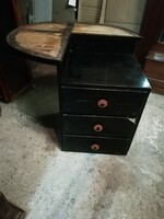 Art deco black table with drawers
