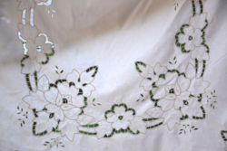 Old huge embroidered riselt festive large tablecloth tablecloth 157 x 124 cm