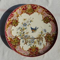 Steidl znaim (xixth century) Manufactured wall majolica decorative bowl, 36 cm diameter, flawless!