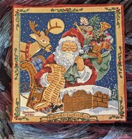 Mikulásos karácsonyi gobelin párnahuzat, díszpárna (L3978)