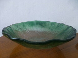Huge turquoise glass serving bowl. Beautiful!