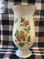 Hollóházi hortenzia mintás jelzett porcelán váza