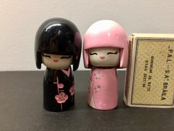 Pair of vintage Kokeshi dolls