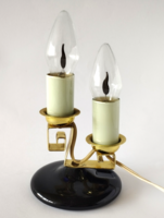 Retro artisan glass-metal glimm candle flame incandescent table lamp
