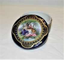 Antik Ernst Wahliss  porcelán bonbonier  - Thunn Vienna -19. század