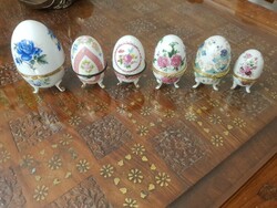 Porcelán tojások, Fabergé tojások,ékszertartók,bonbonierek egyben 6 darab